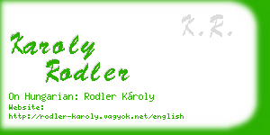 karoly rodler business card
