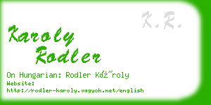 karoly rodler business card